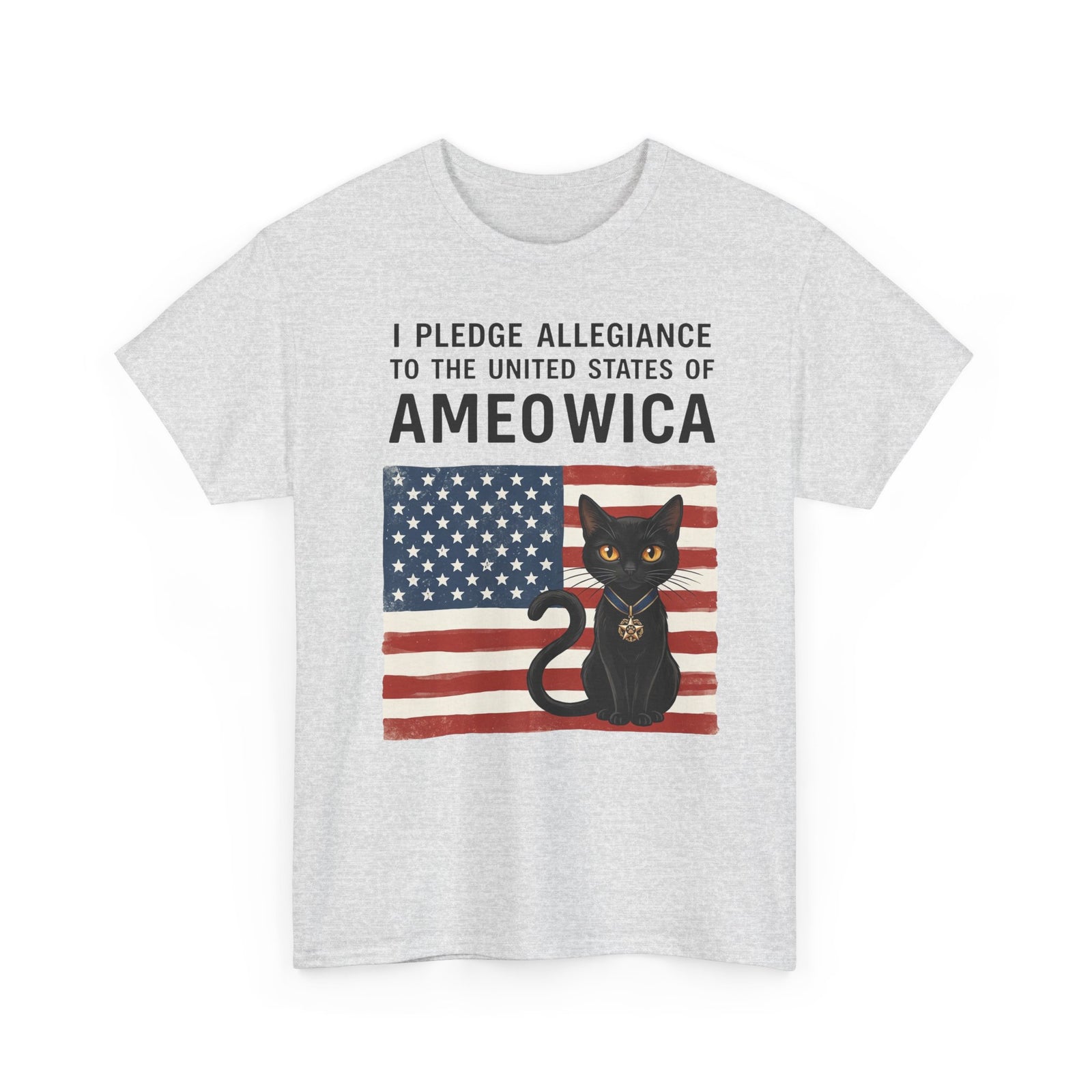United States of Ameowica Funny Patriotic Black Cat T-Shirt