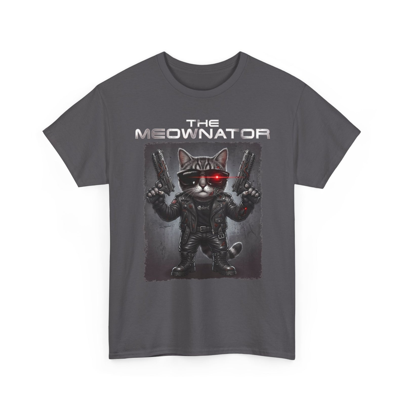 The Meownator T-Shirt — Funny Sci-Fi Cyborg Cat Parody Tee