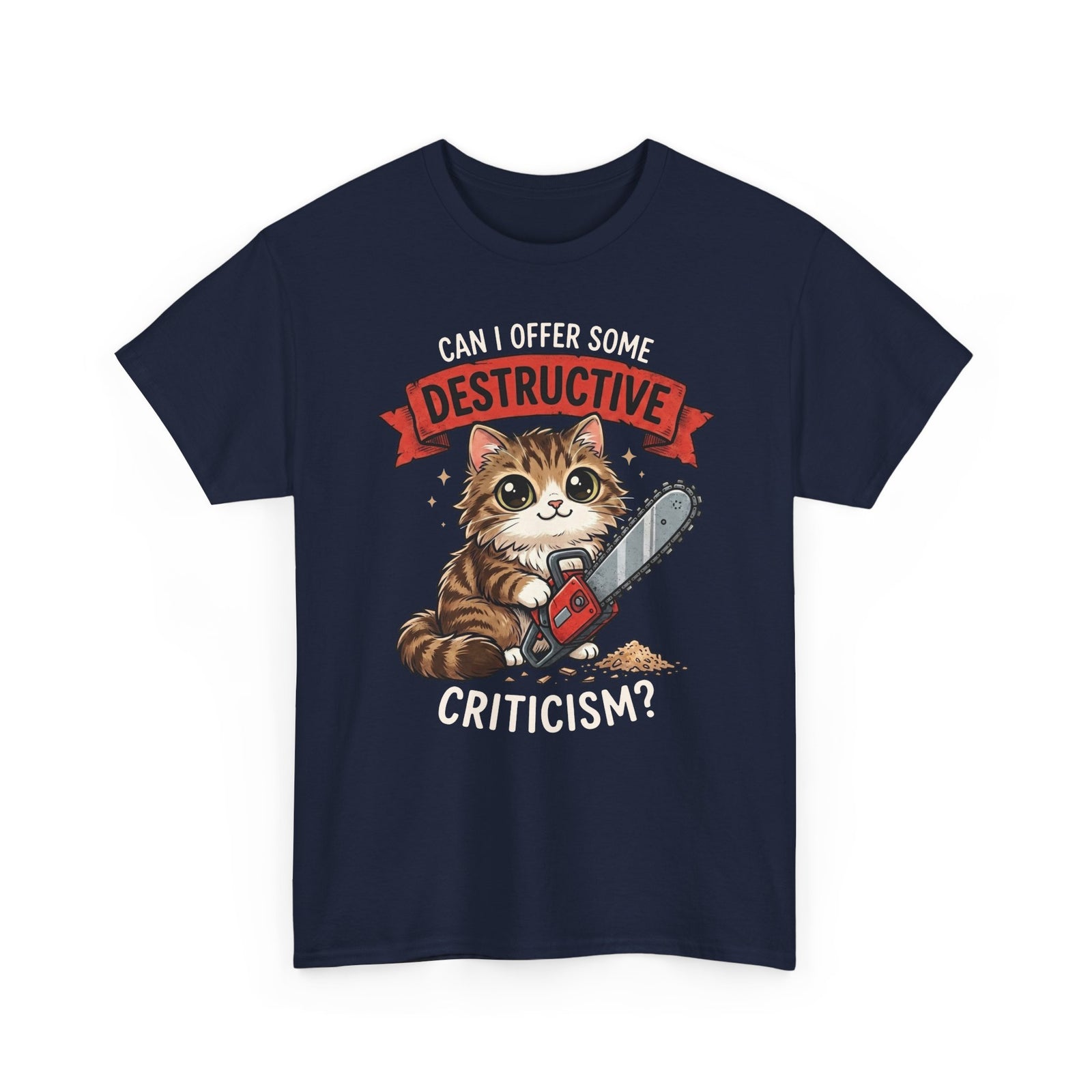 Funny Chainsaw Cat T-Shirt Graphic Cat with Chainsaw Tee