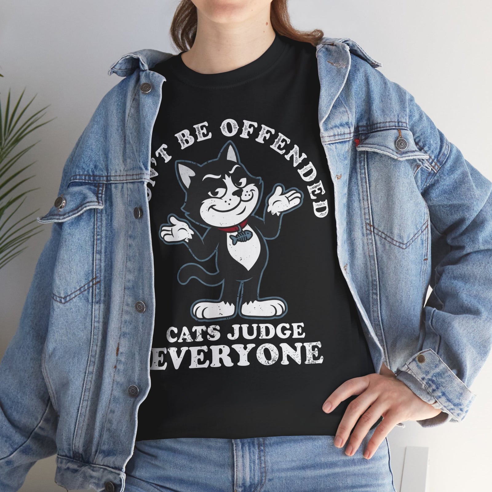 Don't Be Offended, Cats Judge Everyone Vintage Cat Graphic Tee