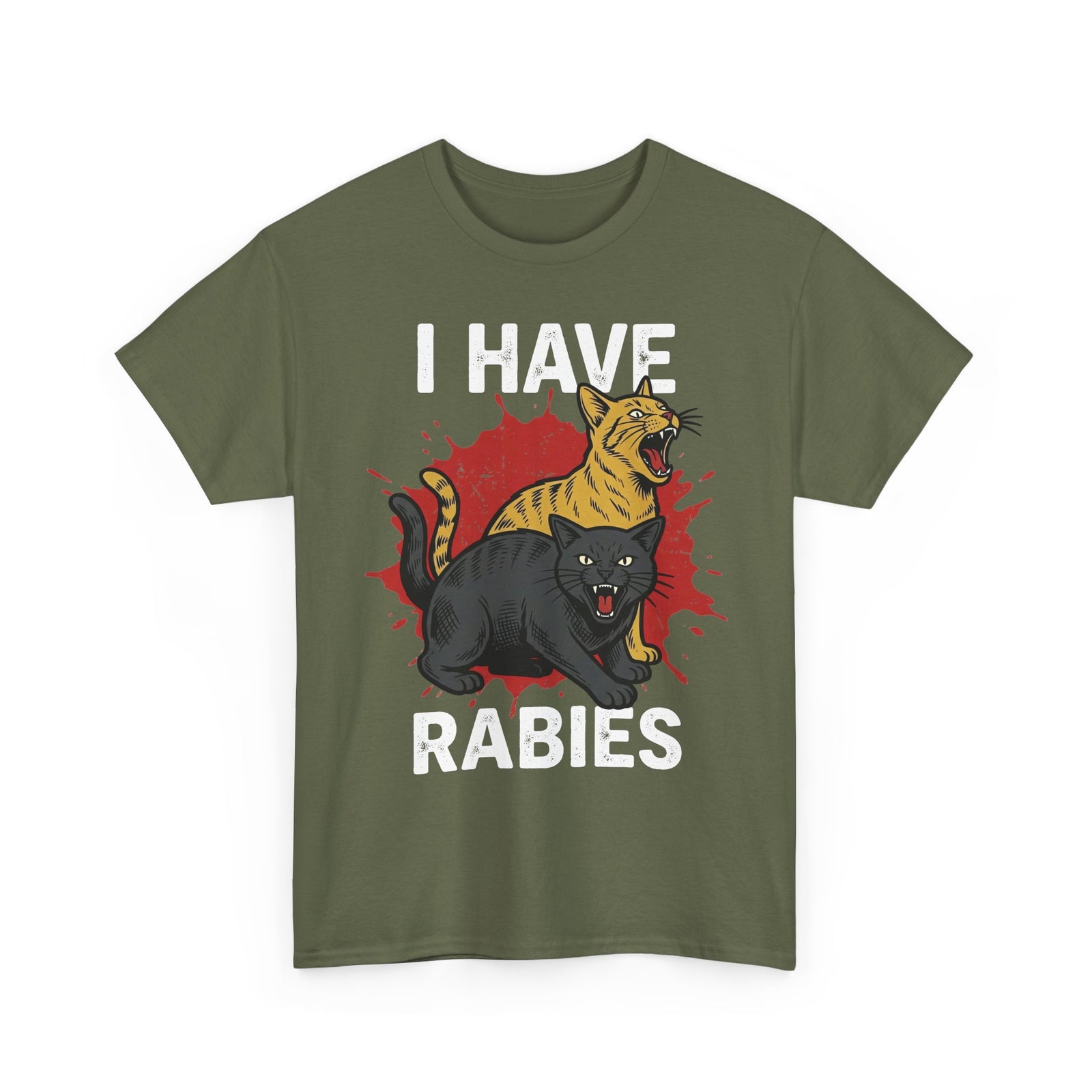 I Have Rabies T-Shirt — Funny Scared Cat Graphic Tee