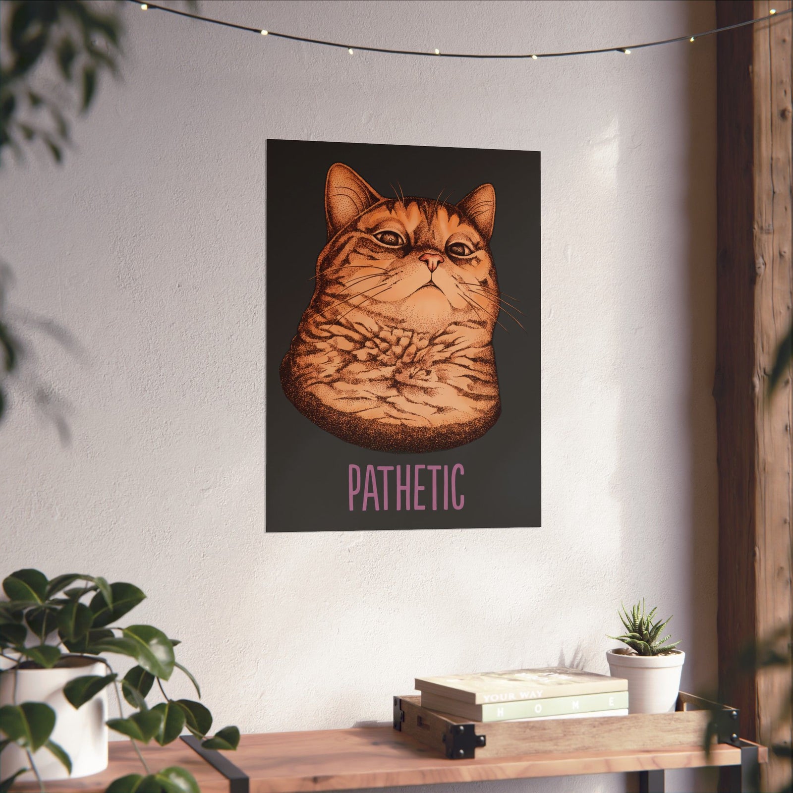 Pathetic Judgmental Cat Poster — Funny Orange Tabby Meme Graphic Poster