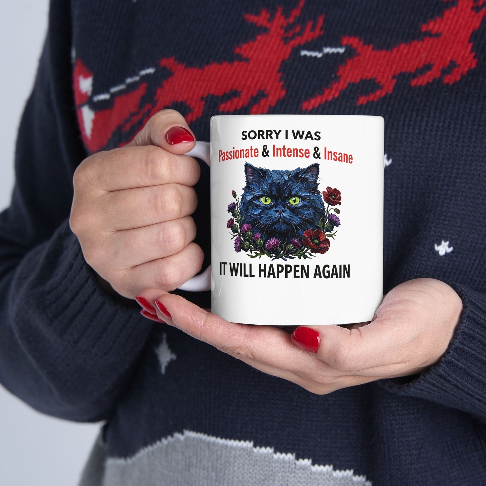 Passionate Black Cat Mug