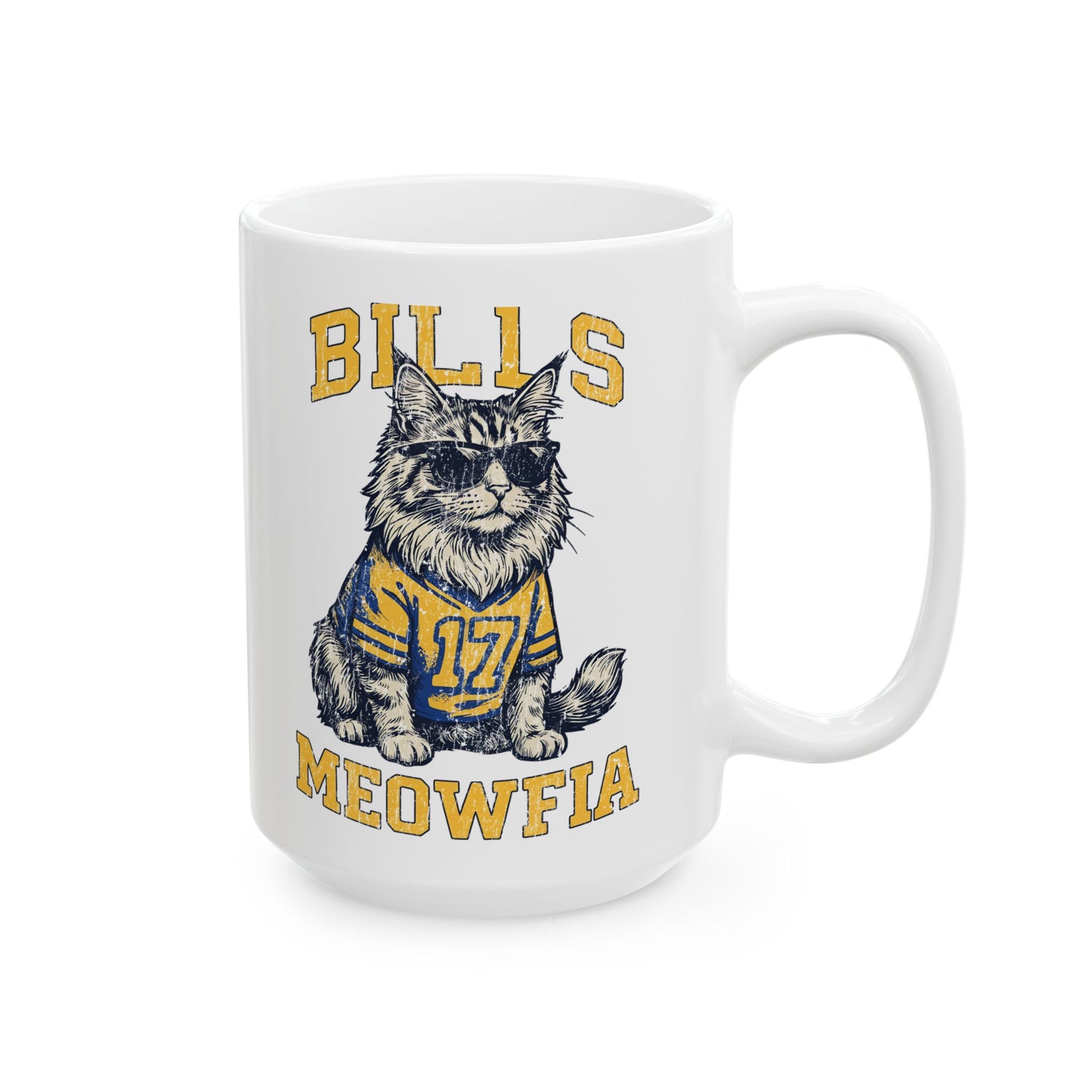 Bills Meowfia Ceramic Mug — Funny Cat Mafia Graphic Mug