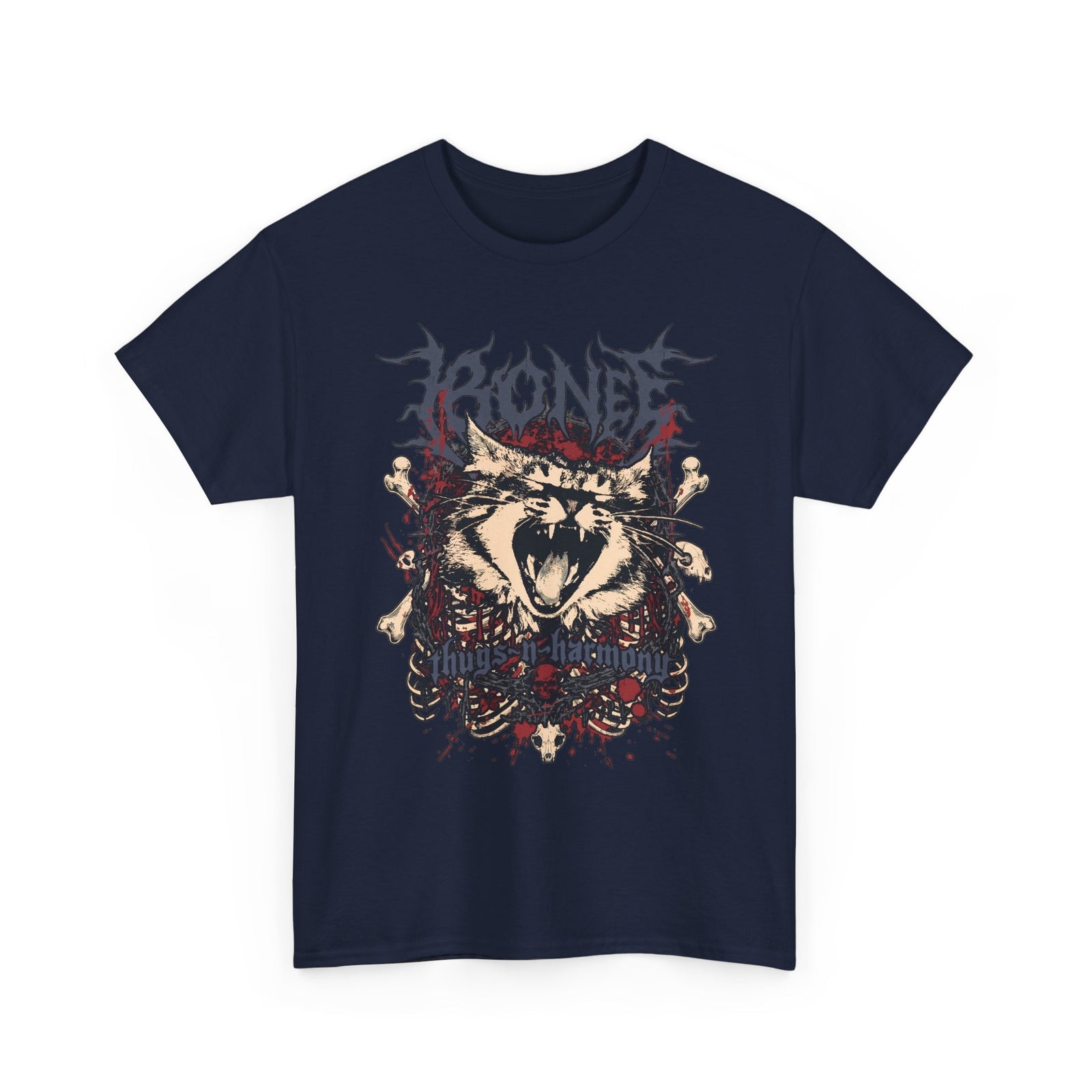 Bone Thugs-N-Harmony Metal Cat T-Shirt — Death Metal Feline Graphic Tee