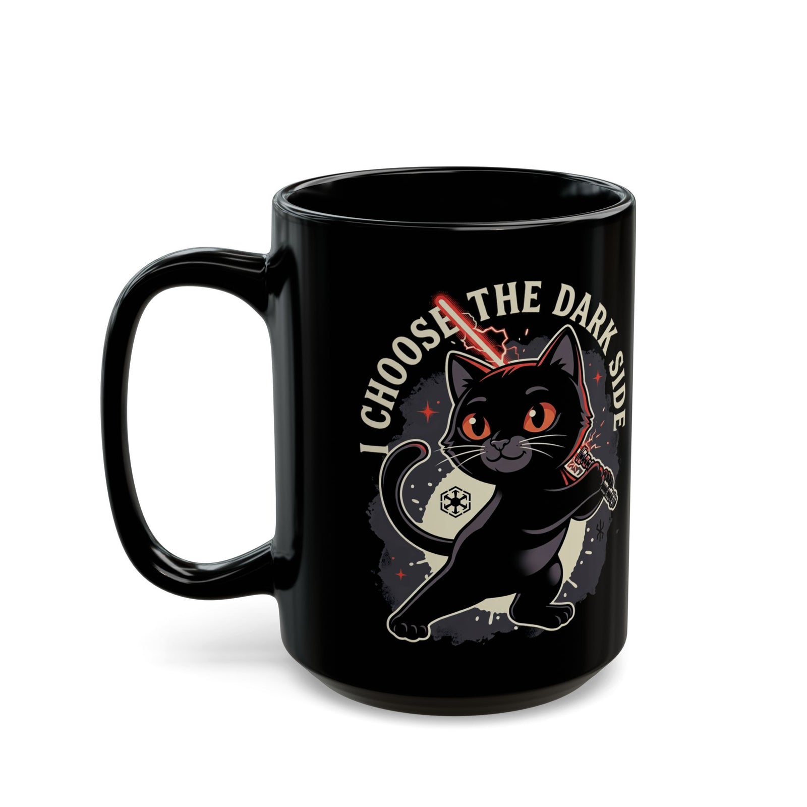 I Choose the Dark Side Black Cat Black Mug