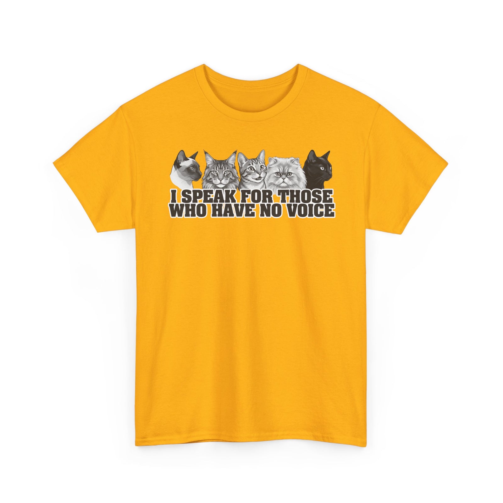 Cat Lover T-Shirt — "I Speak for Those Who Have No Voice" Animal Rescue Tee