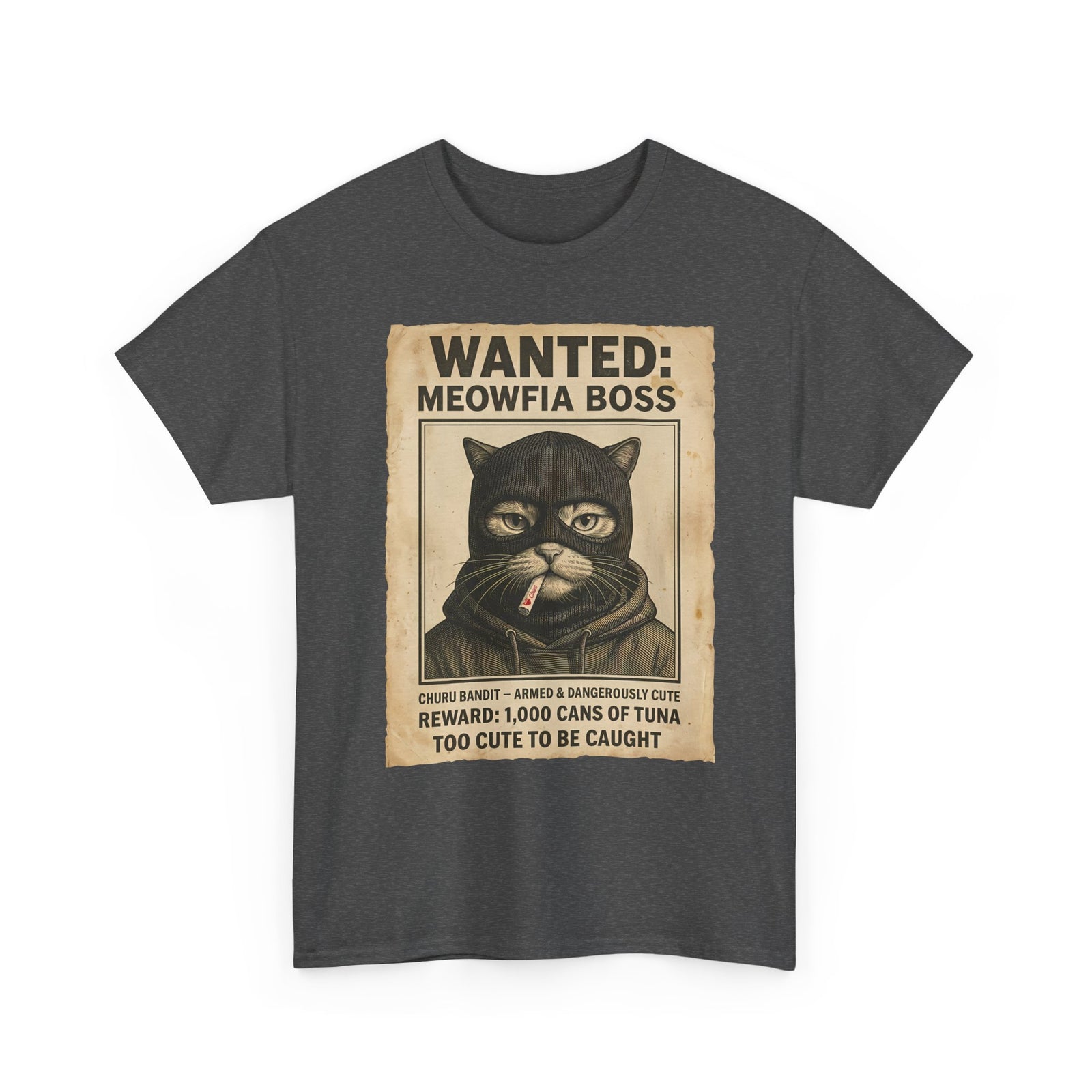 "Meowfia Boss" Wanted Poster Funny Cat T-Shirt