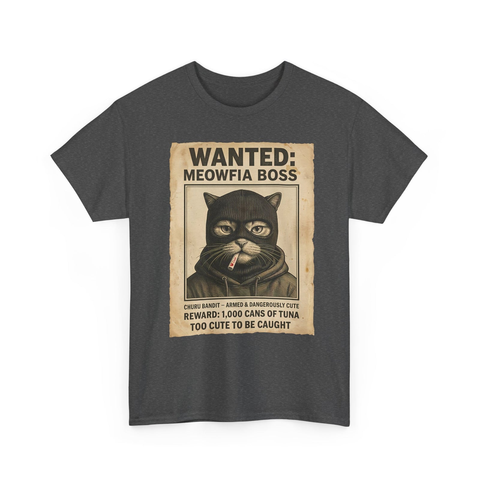"Meowfia Boss" Wanted Poster Funny Cat T-Shirt