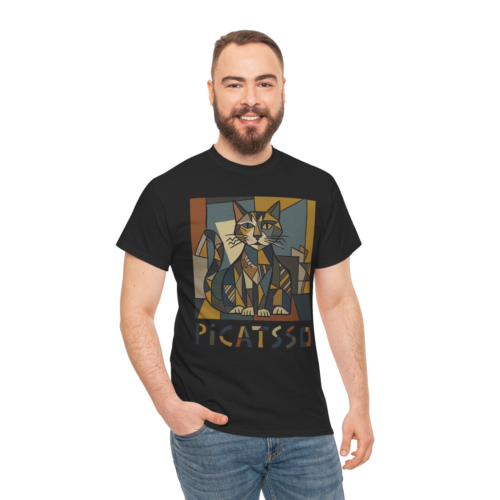 Picatsso Cat Art T-Shirt — Playful Cat Picasso Design