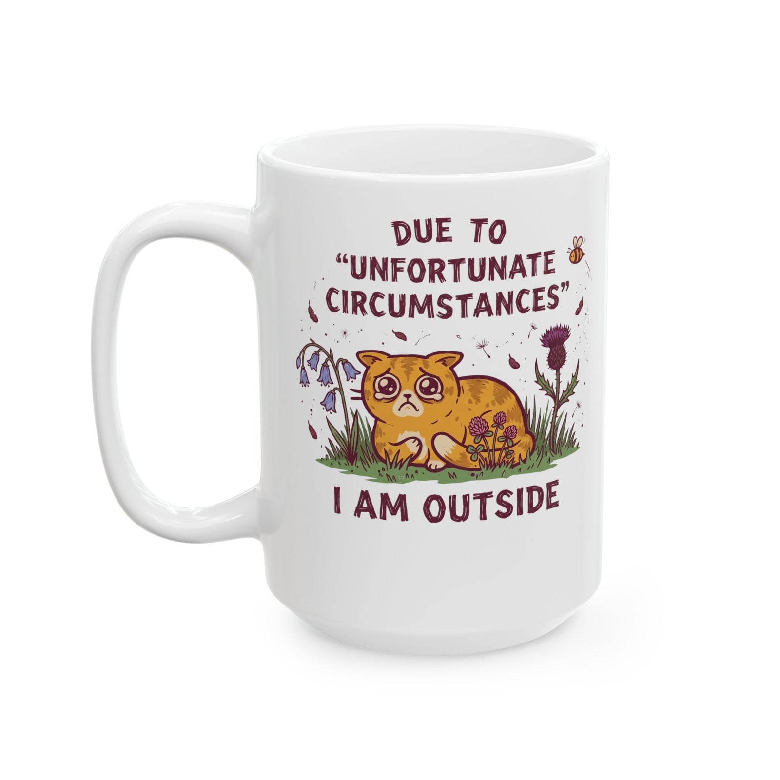 I'm Outside Funny Cat Ceramic Mug
