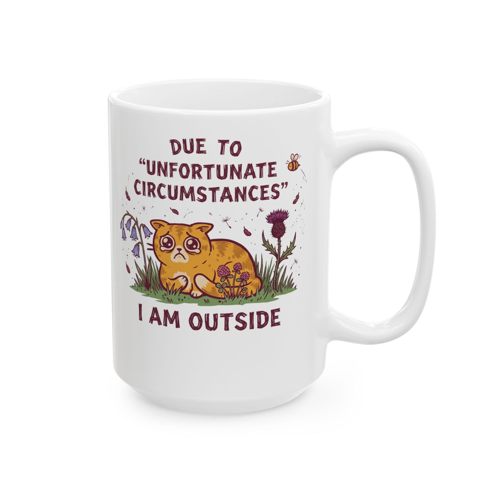 I'm Outside Funny Cat Ceramic Mug