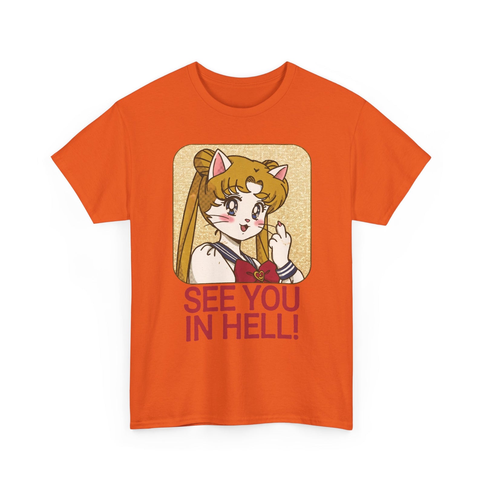 See You In Hell Anime Cat T-Shirt — Cute Magical Girl Parody Graphic