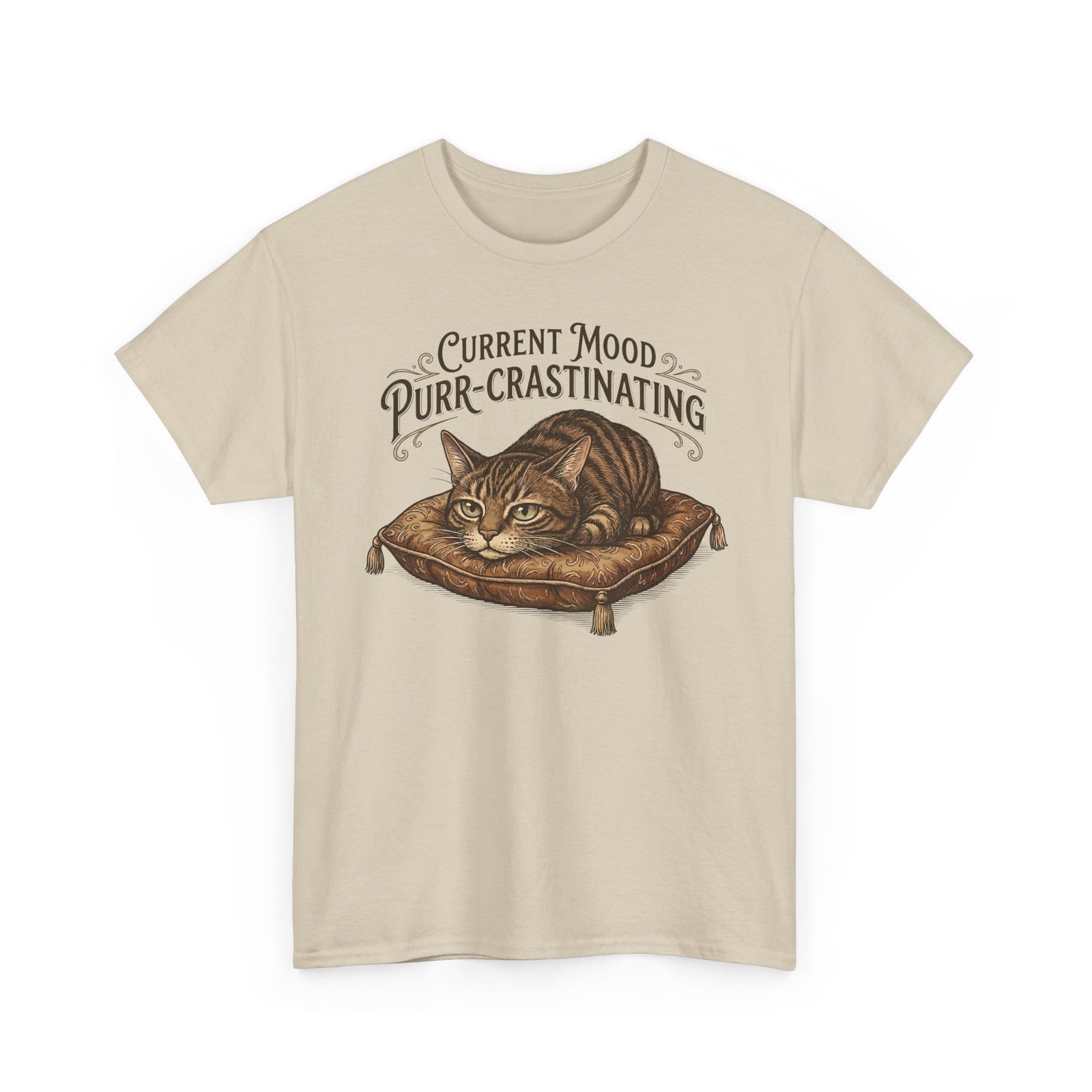 Current Mood: Purr-Crastinating Cat T-Shirt