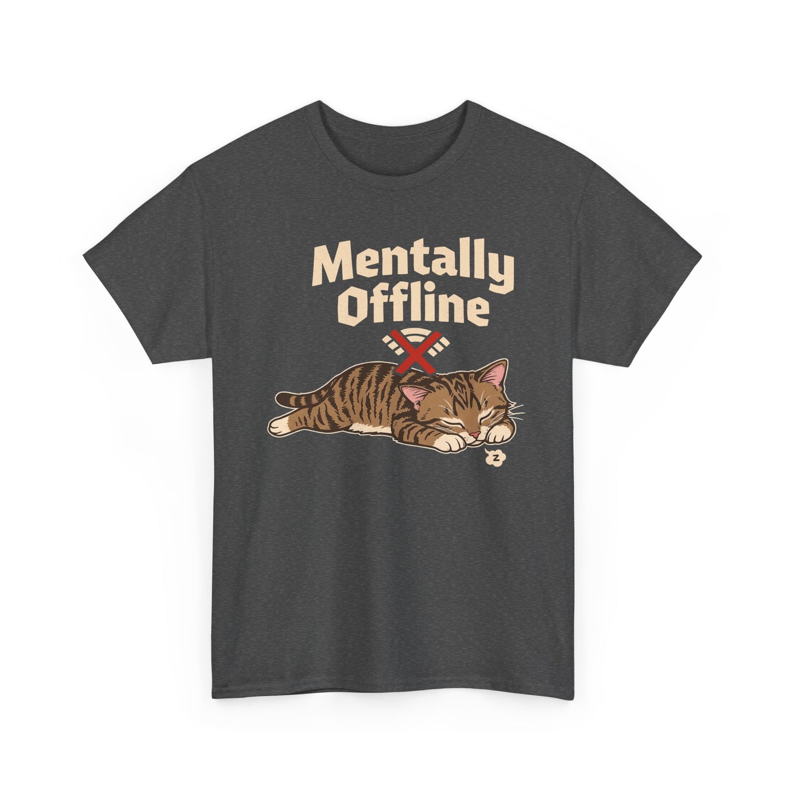 Lazy Cat 'Mentally Offline' T-Shirt