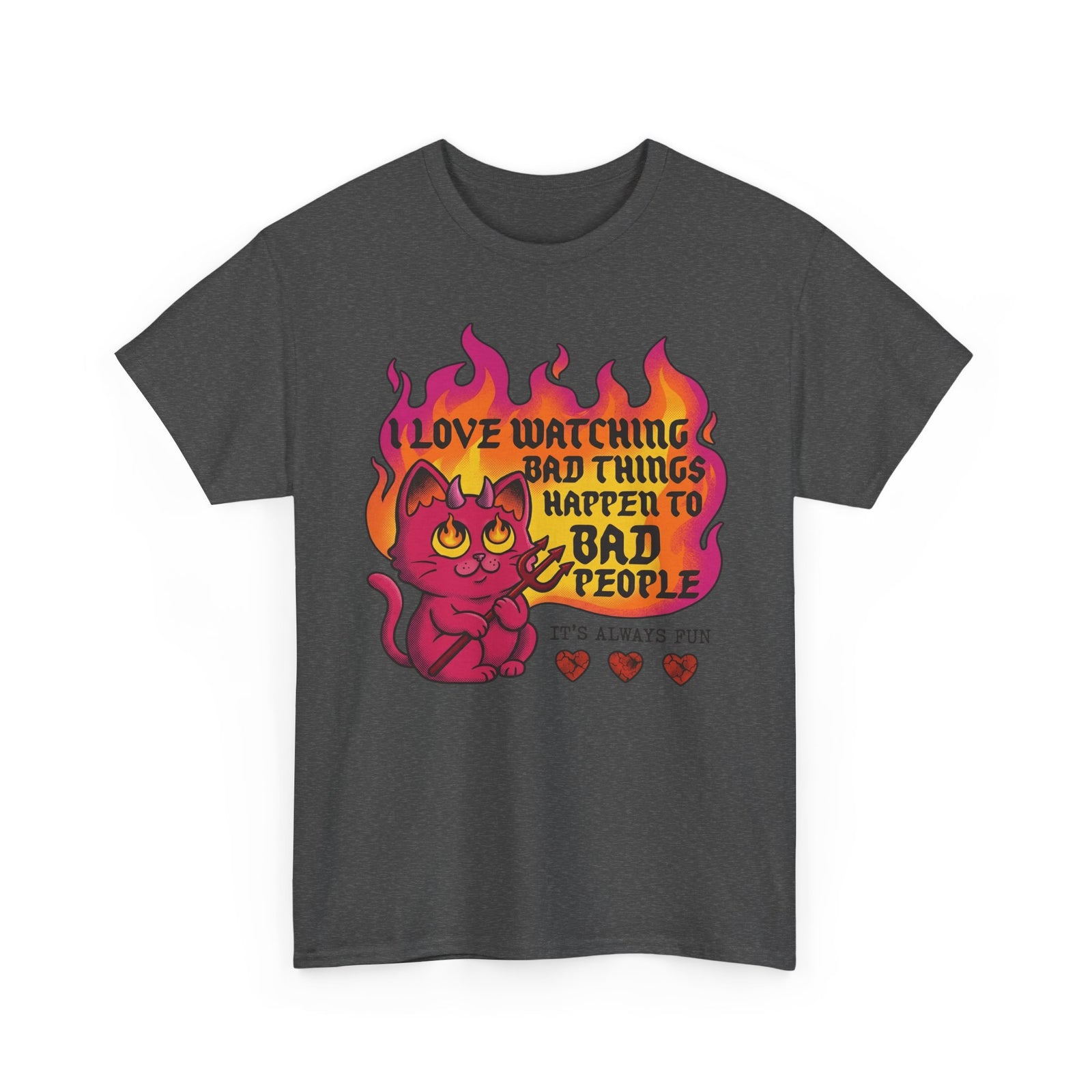 Evil Cat 'I Love Watching Bad Things' T-Shirt