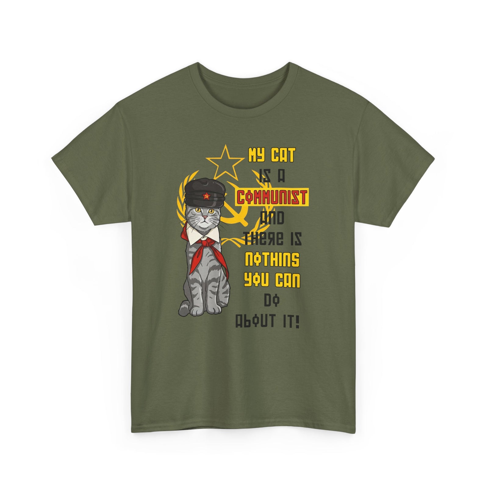 My Cat Is A Communist T-Shirt — Funny Political Cat Tee