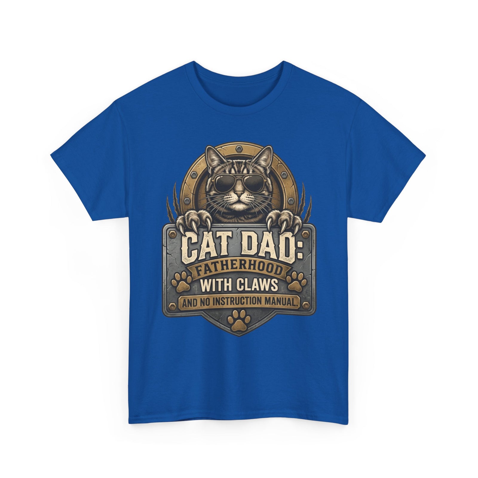 Cat Dad T-Shirt — "Fatherhood with Claws" Funny Cat Lover Tee