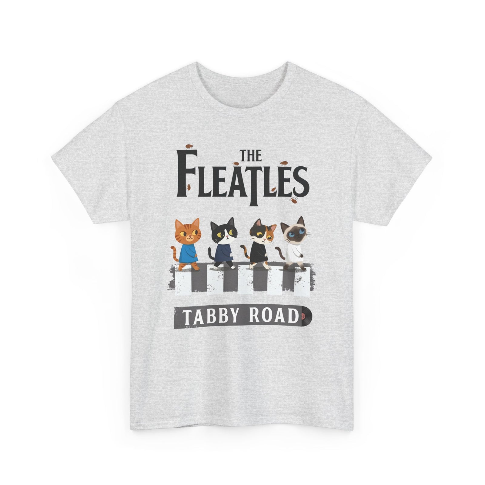Fleatles Parody Cat T-Shirt — Retro Beatles-Inspired Cat Band Tee