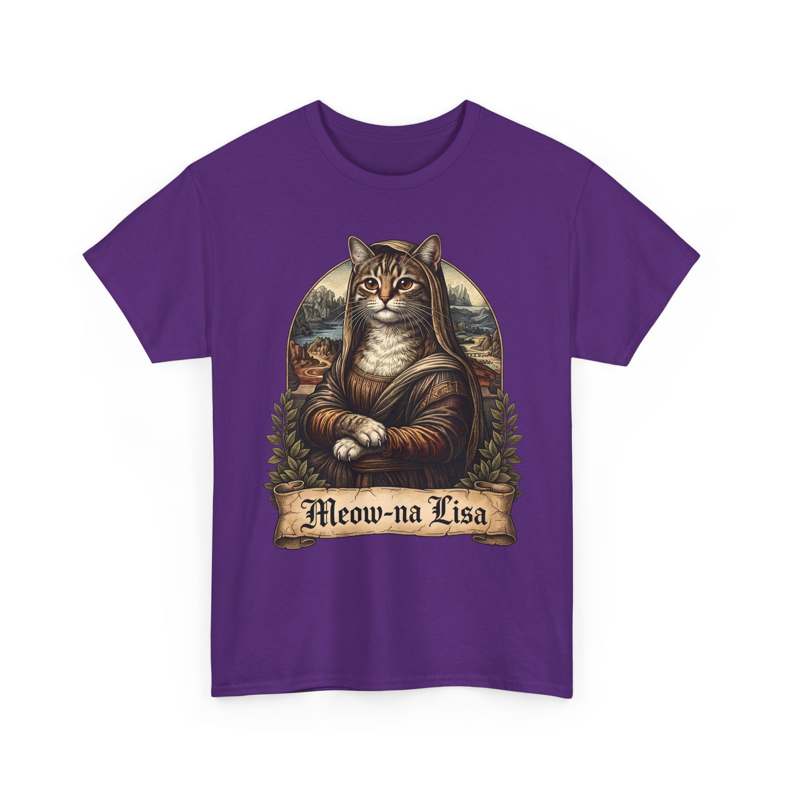 Meow-na Lisa T-Shirt — Funny Mona Lisa Cat Art Parody Tee