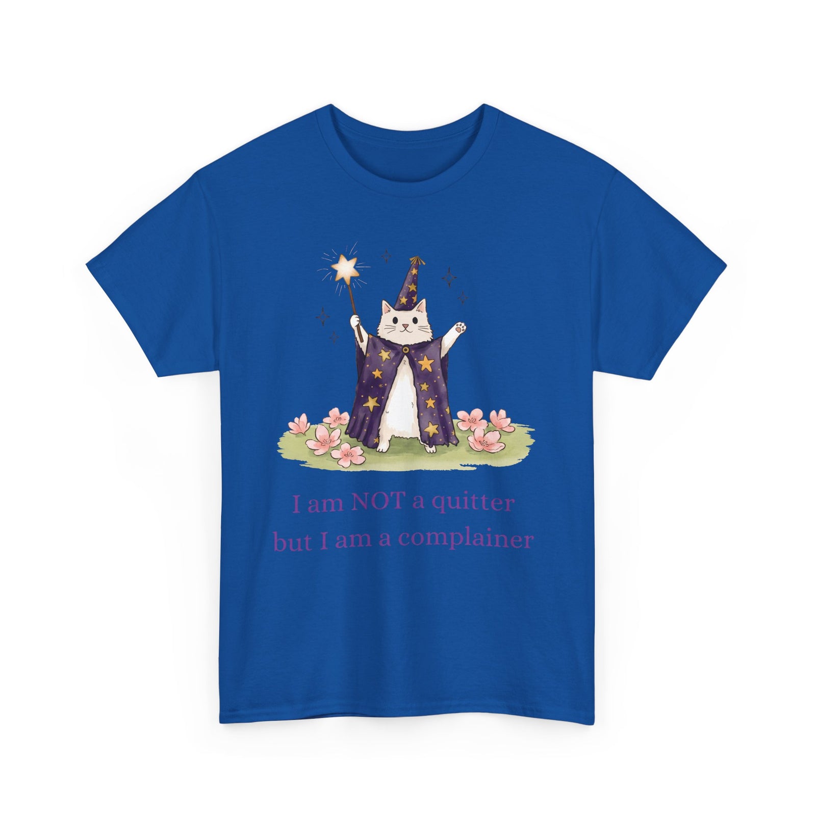 Funny Wizard Cat T-Shirt — Whimsical Magical Feline Complainer Apparel