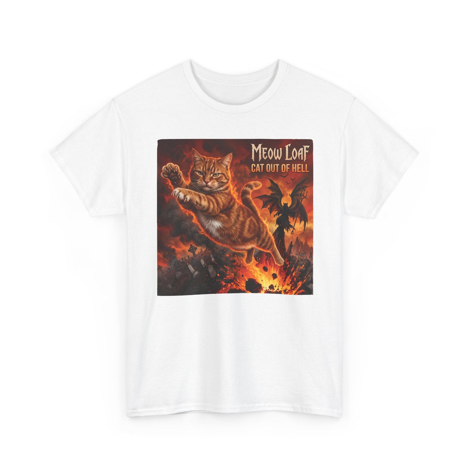Meow Loaf Cat Out of Hell T-Shirt — Funny Gothic Cat Tee