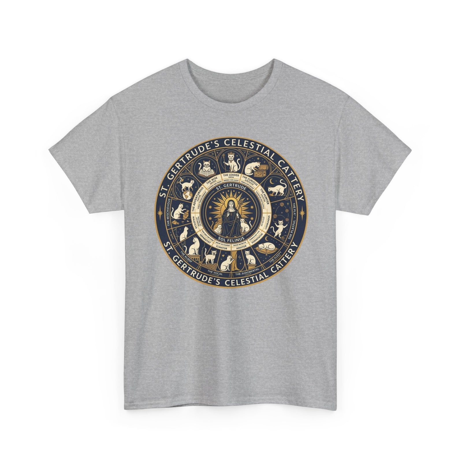 Saint Gertrude Gothic Cat Zodiac T-Shirt