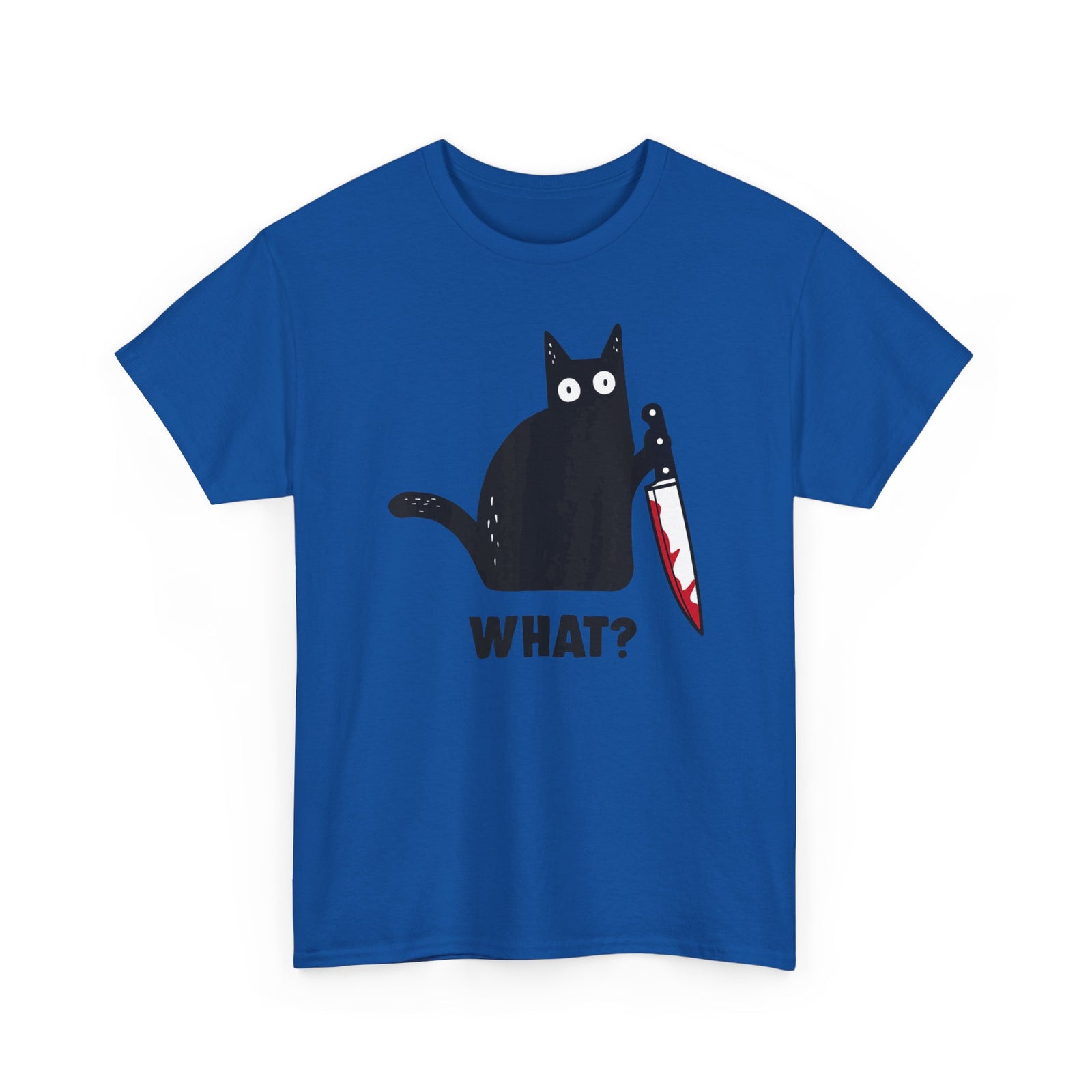 "WHAT?" Cat Funny Horror T‑Shirt