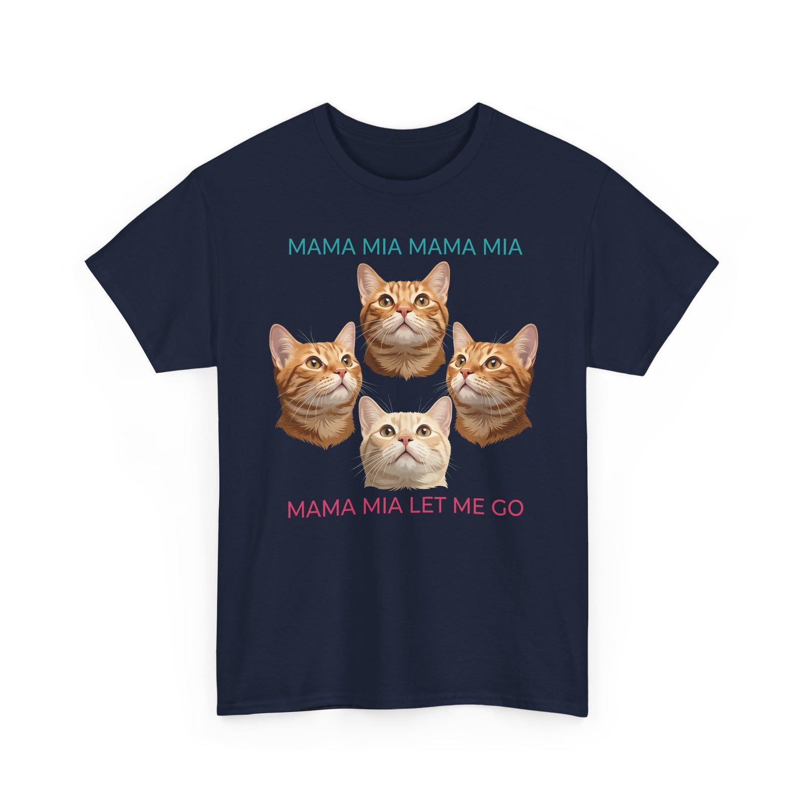 Funny Cat Rock Band T-Shirt — "Mamma Mia Let Me Go" Parody