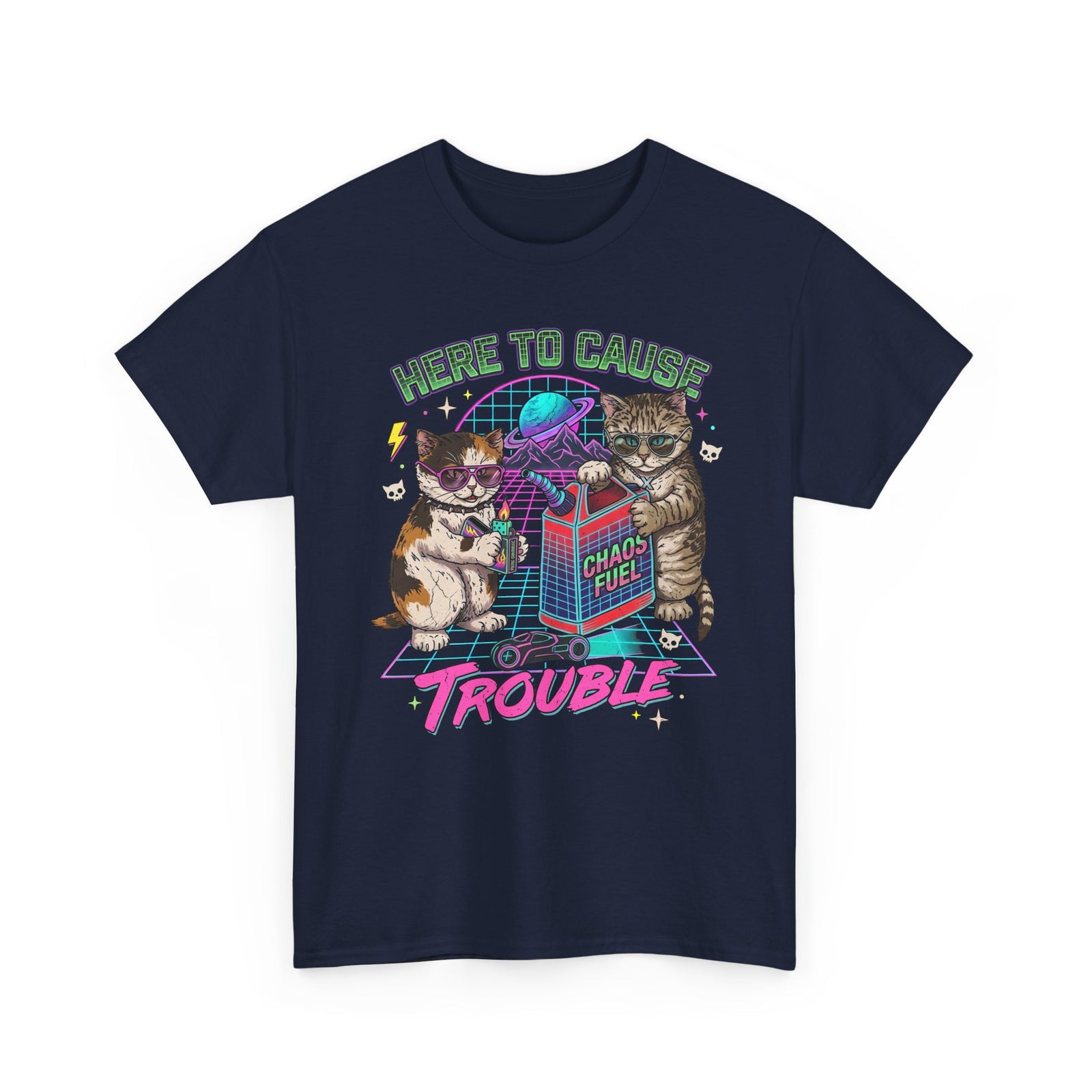 Here to Cause Trouble Naughty Cats T-Shirt