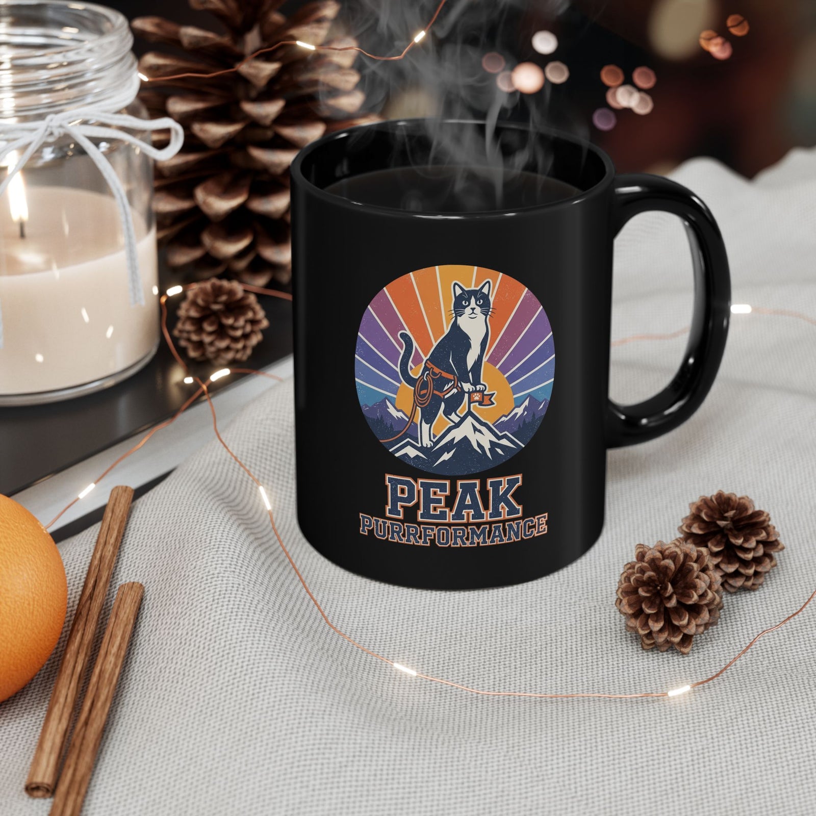 Cat Hiking Mug — "Peak Purformance" Outdoor Adventure Mug