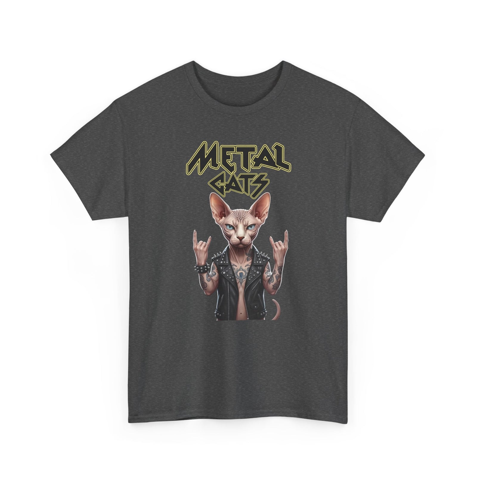 Metal Cats T-Shirt — Heavy Metal Cat Graphic Tee
