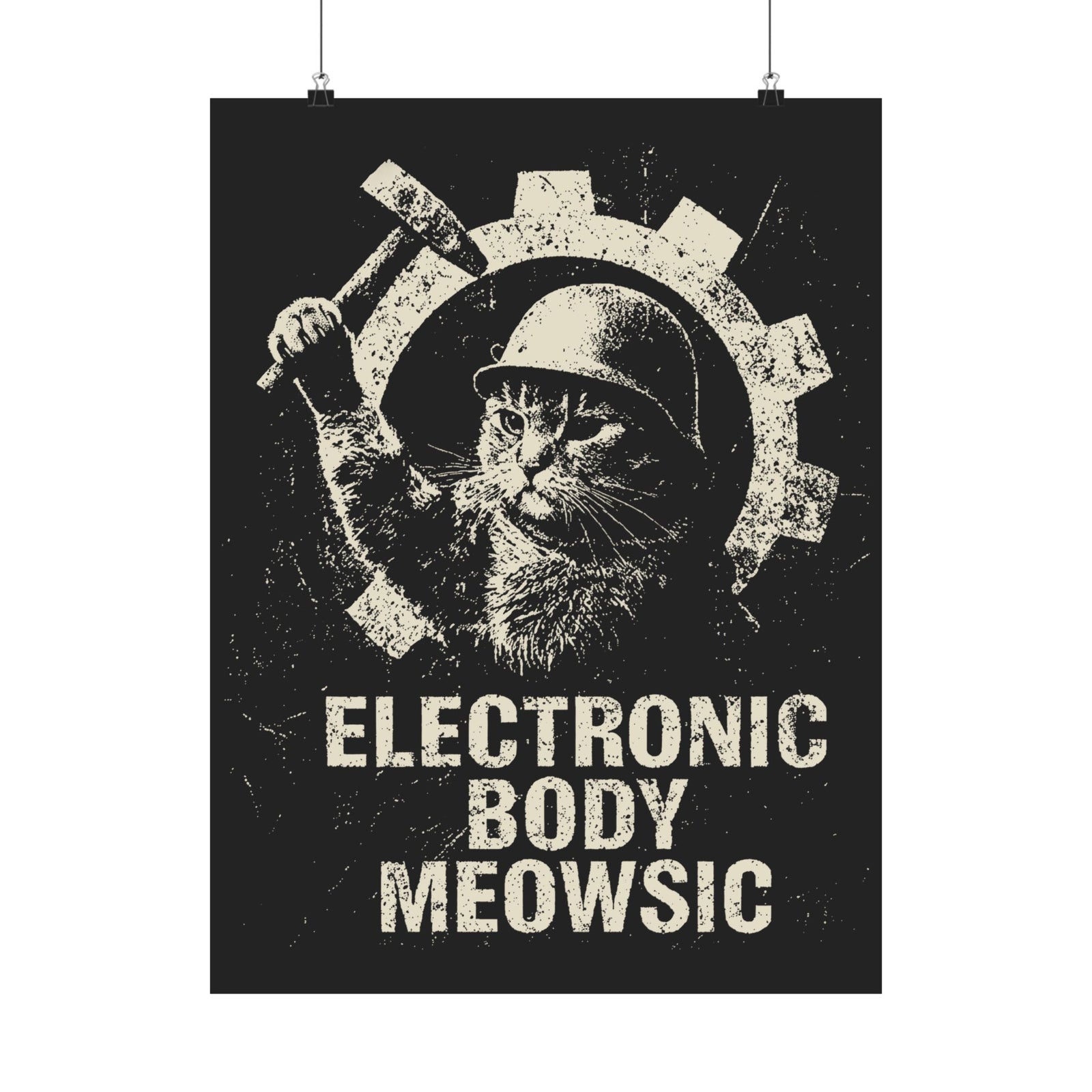 Electronic Body Meowsic Cat Poster