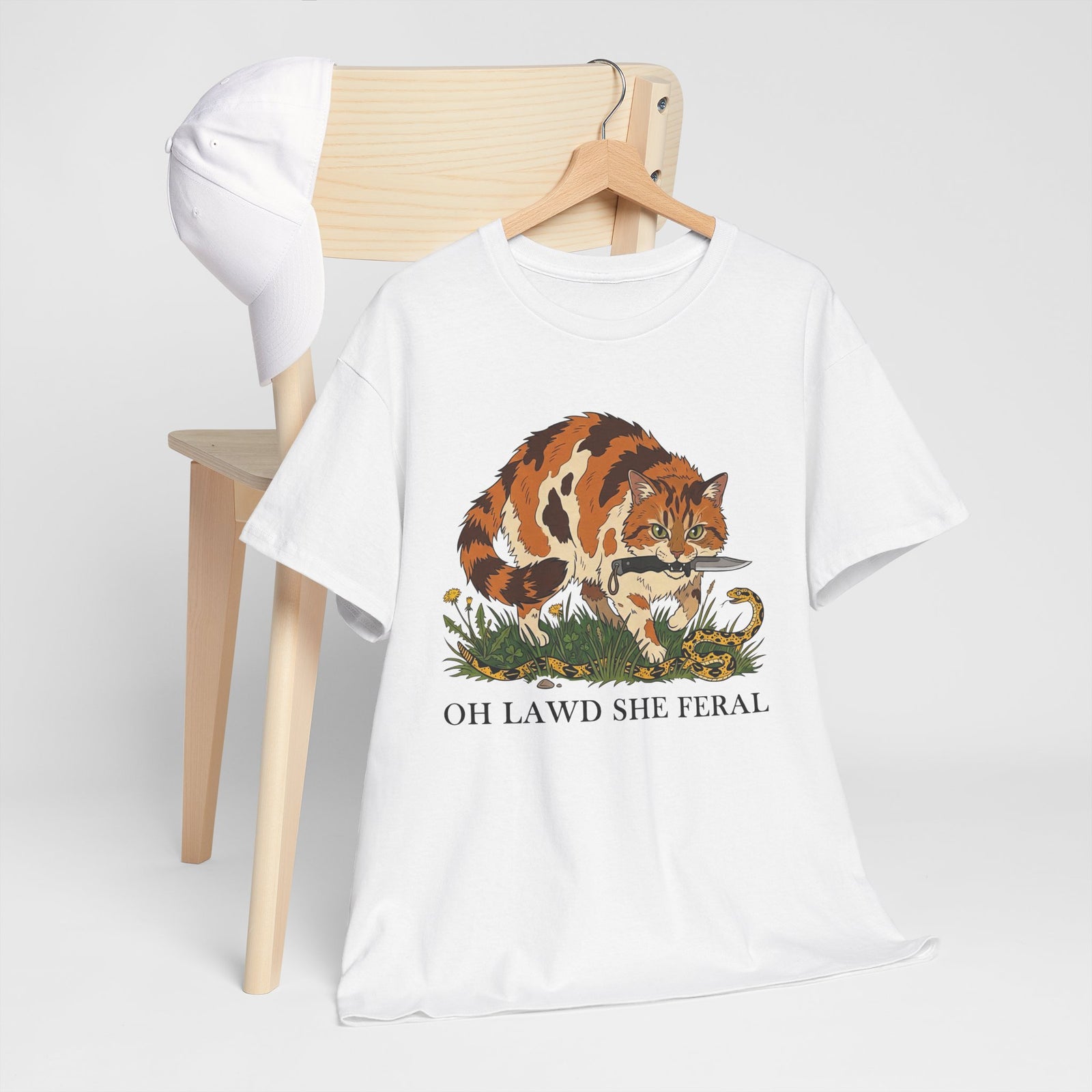Feral Cats Tee — “Oh Lawd She Feral Cats!” Graphic T-Shirt