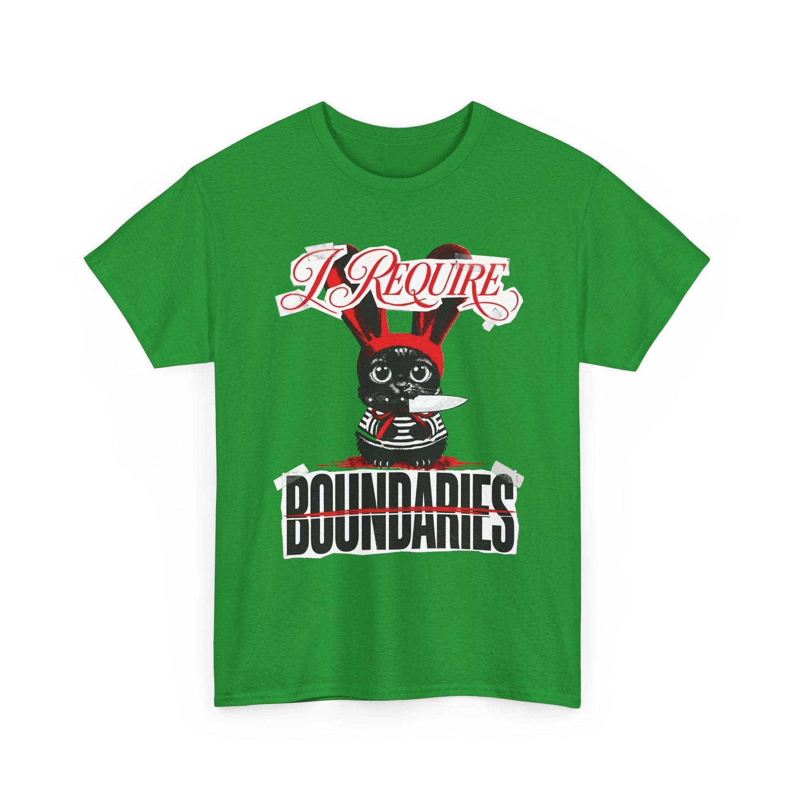 I Require Boundaries T-Shirt — Funny Creepy Cute Cat Knife Tee