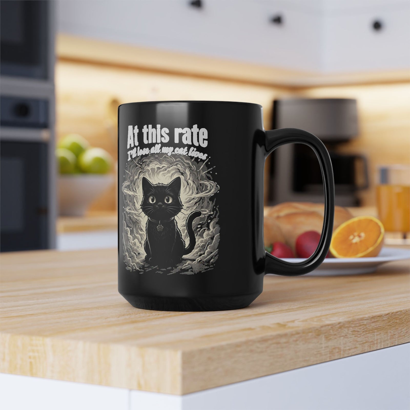 Apocalypse Cat Black Mug Post-Apocalyptic Cat Graphic Mug