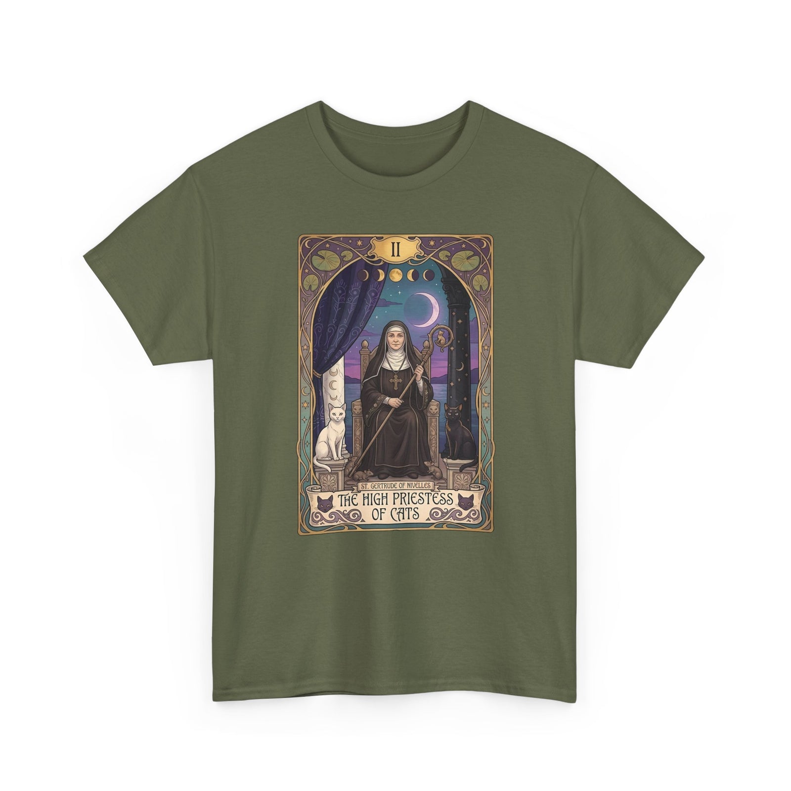 High Priestess of Cats T-Shirt — Mystical Cat Lover Tee