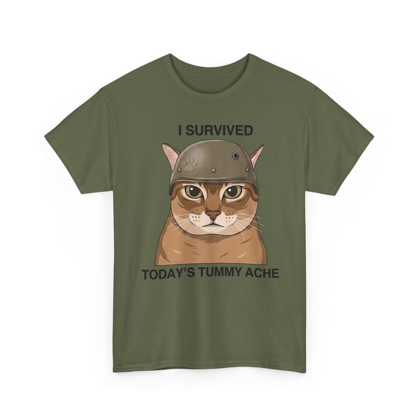 I Survived Today's Tummy Ache T-Shirt — Funny Novelty Tee for Moms, Kids & Caregivers