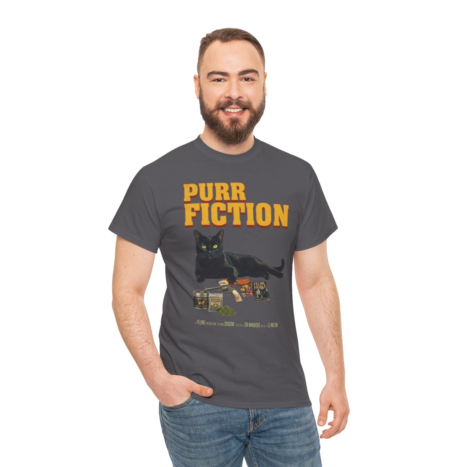 Purr Fiction Cat Parody T-Shirt