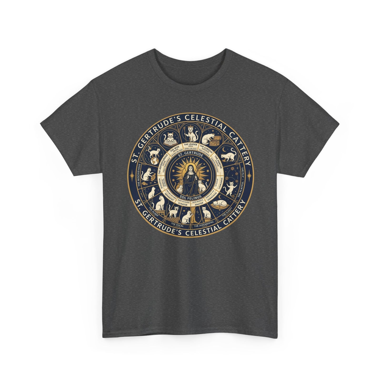 Saint Gertrude Gothic Cat Zodiac T-Shirt