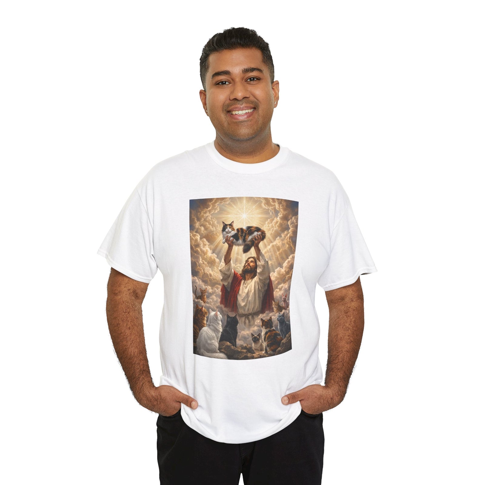 Jesus With Cats T-Shirt — Christian Cat Lover Tee