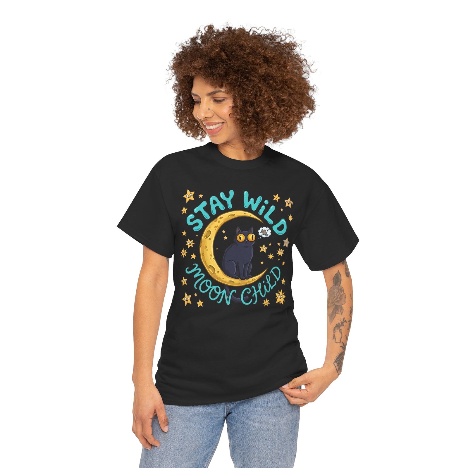 Cat 'Stay Wild Moon Child' T-Shirt