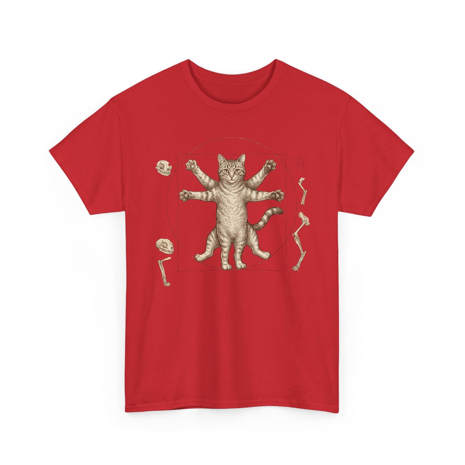Vitruvian Cat T-Shirt — Anatomical Cat Art Tee