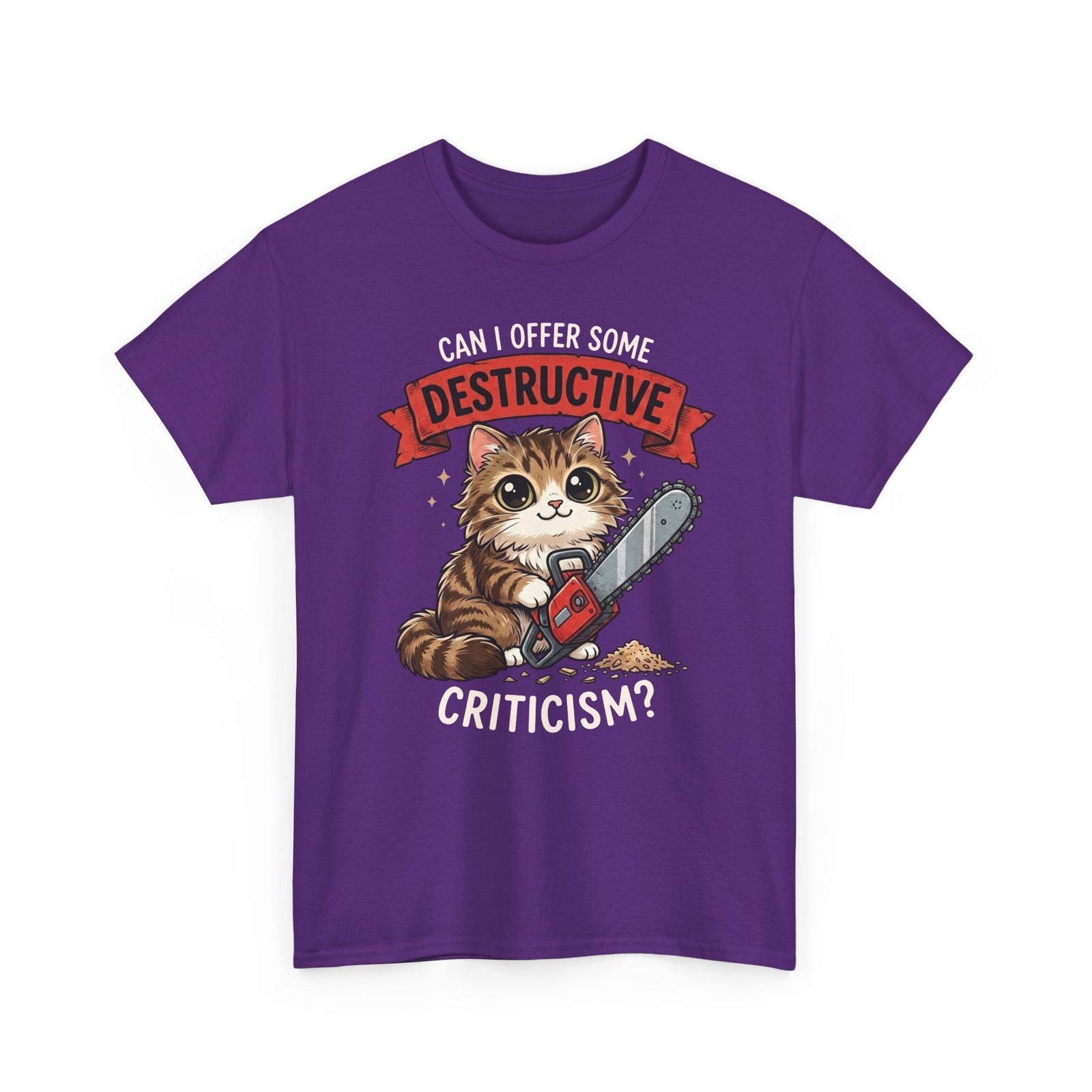Funny Chainsaw Cat T-Shirt Graphic Cat with Chainsaw Tee