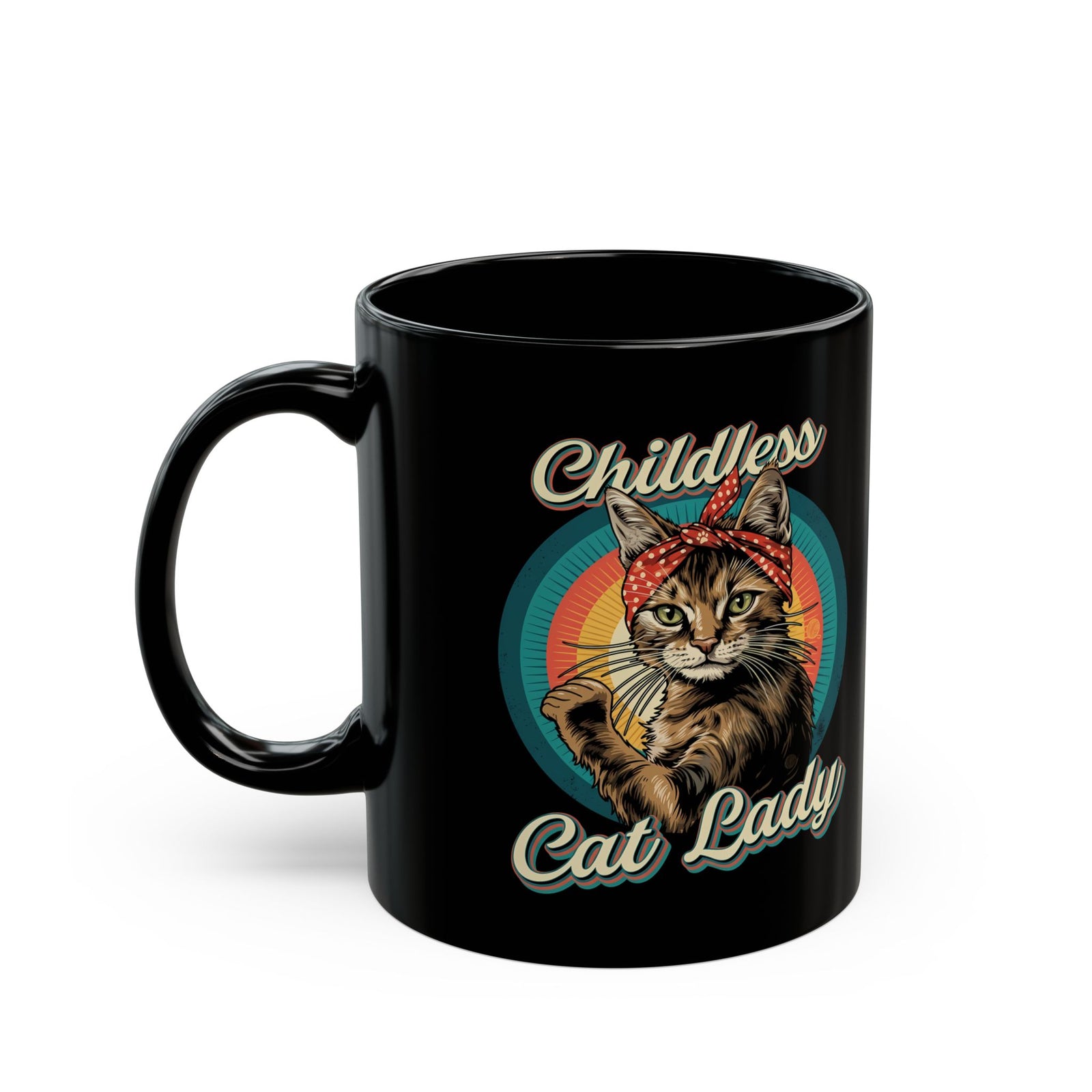 Childless Cat Lady Black Mug — Funny Cat Lover Mug