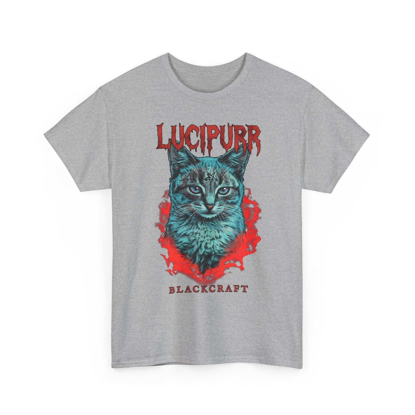 Lucipurr Blackcraft T-Shirt — Edgy Heavy Metal Satanic Cat Graphic Tee