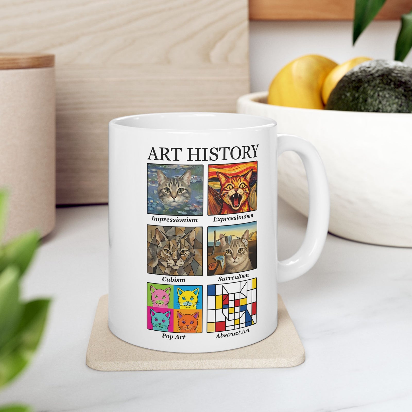Cats in Masterpieces Ceramic Mug — Artistic Cat Painting Mug