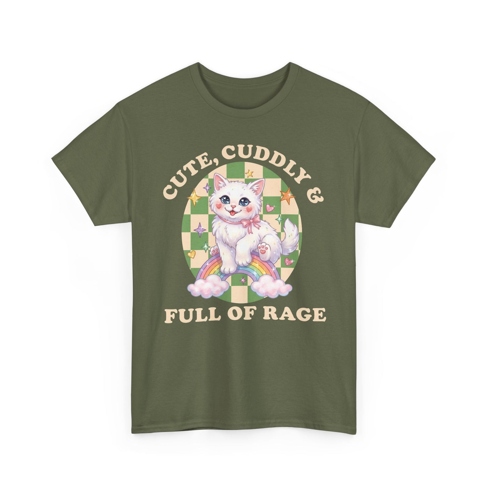 Cute Cuddly & Full of Rage T-Shirt — Funny Kawaii Kitten Graphic Tee