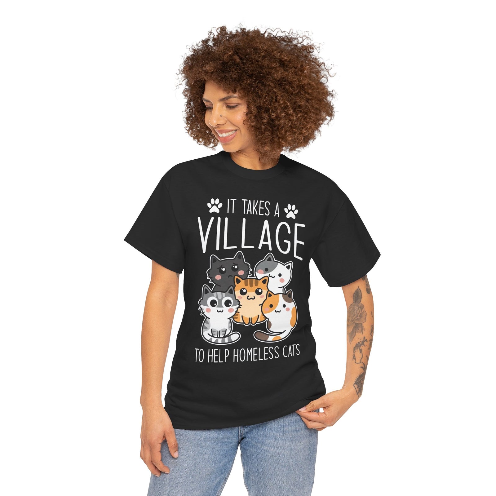 It Takes a Village to Help Homeless Cats T-Shirt