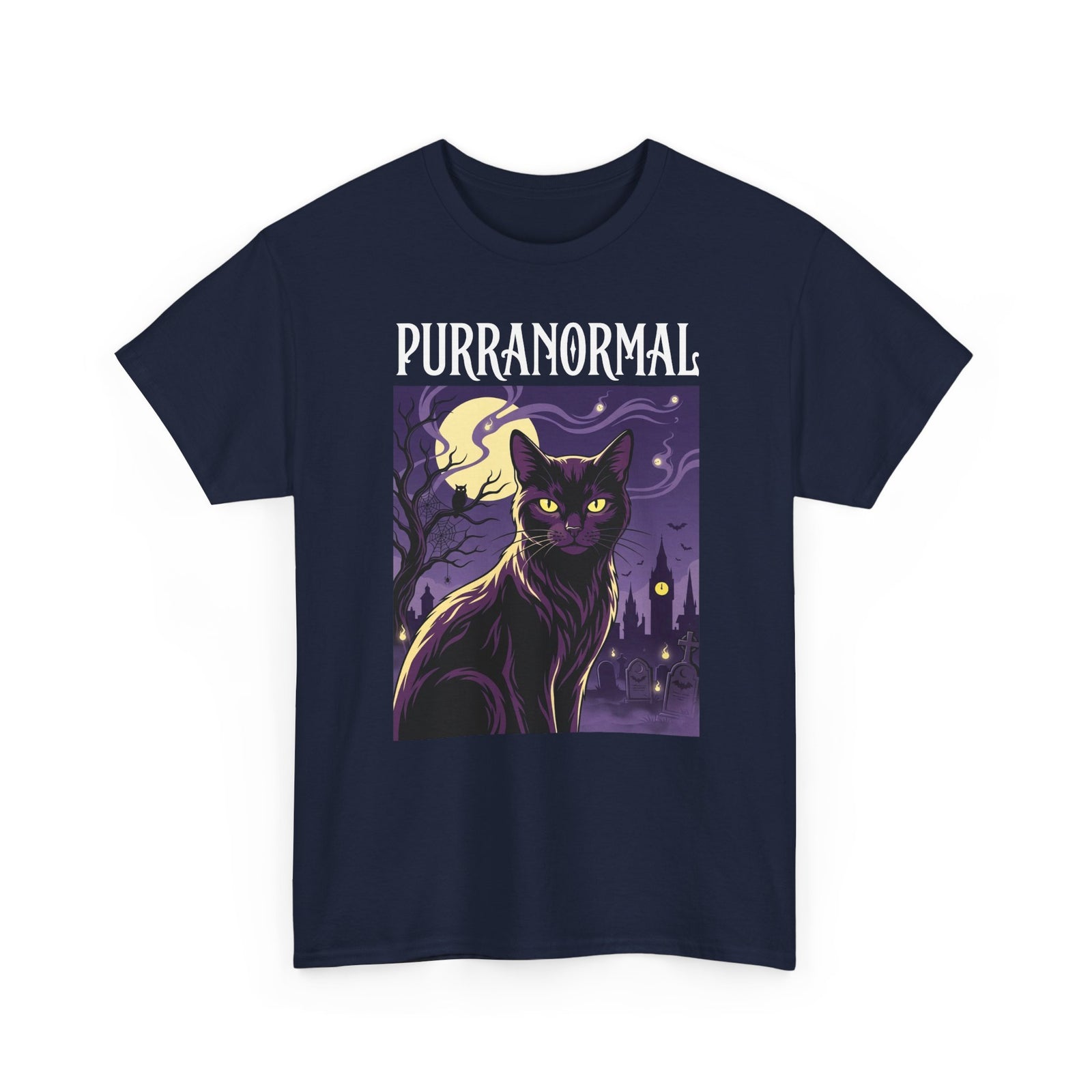 Purranormal Cat T-Shirt — Paranormal Cat Spooky Cat Graphic Tee